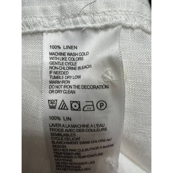 Tommy Bahama Linen Shirt Mens XL White Button Up Long Sleeve Pocket Vacation - Picture 8 of 9